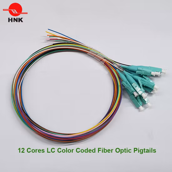 12 noyaux Sc LC Sm RPA Om3 Om4 tresse à fibre optique codée par couleur