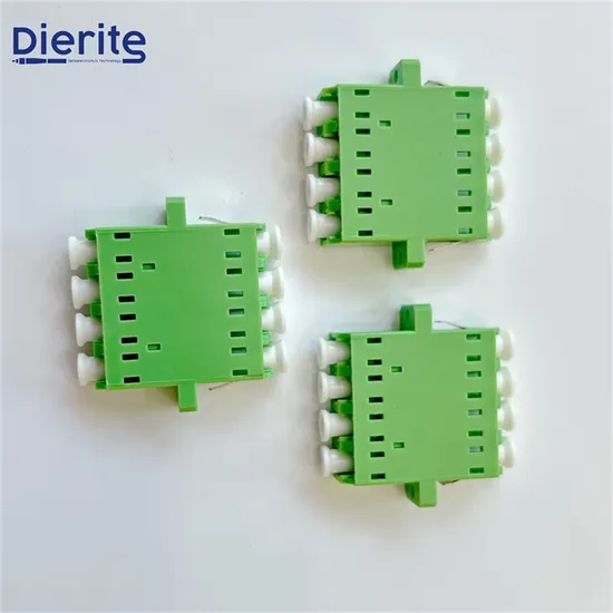 Adaptateur de fibre optique LC Upc à LC Upc Quad Om4, fabricant chinois, vente en gros avec bride