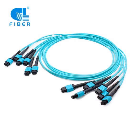 Câble de jonction de fibre optique MTP 24 12 noyaux Om3 Om4 Multi Mode Jumper 50/125 Cordon de brassage Fibre MPO